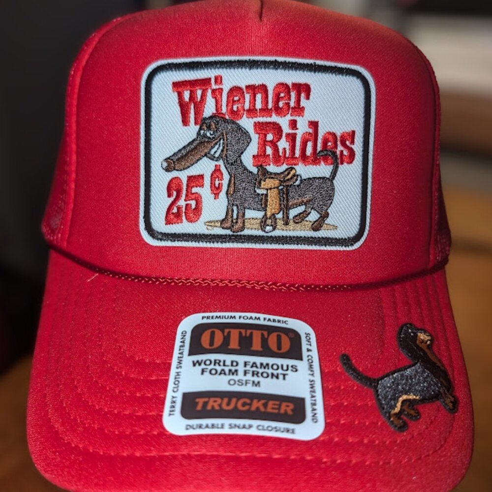 Trucker hat with iron on patches